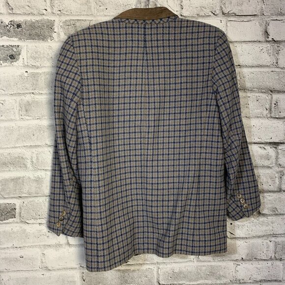 Vintage Lizsport Wool Blend Plaid Tweed Blazer - Picture 4 of 15